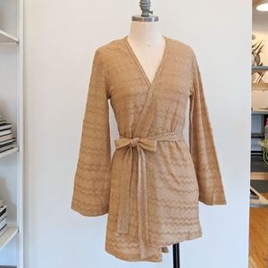 Missoni Champagne Gold Sparkle Wrap Cardigan